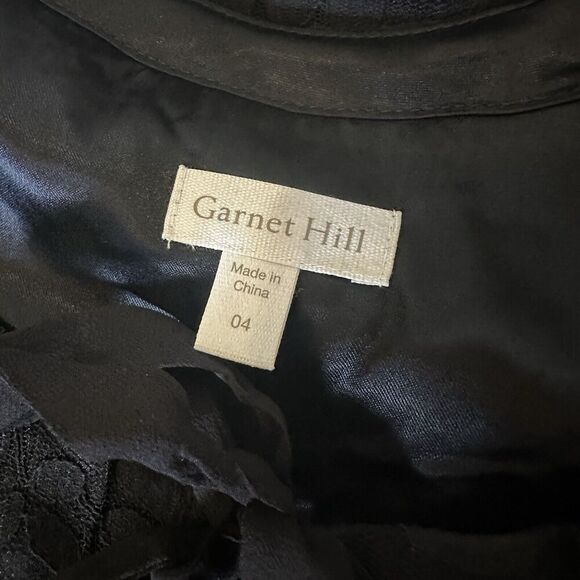 Garnet Hill Bohème Easy Lace Black Dress Size 4 Womens Knee Length 3/4 Sleeve - Picture 5 of 8